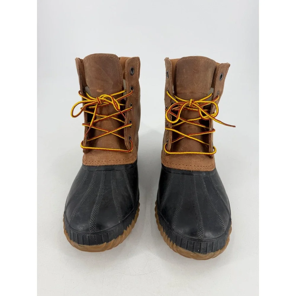 Sorel Cheyanne Lace Waterproof Boot Men 9.5 Brown Leather Duck Boot Gorpcore